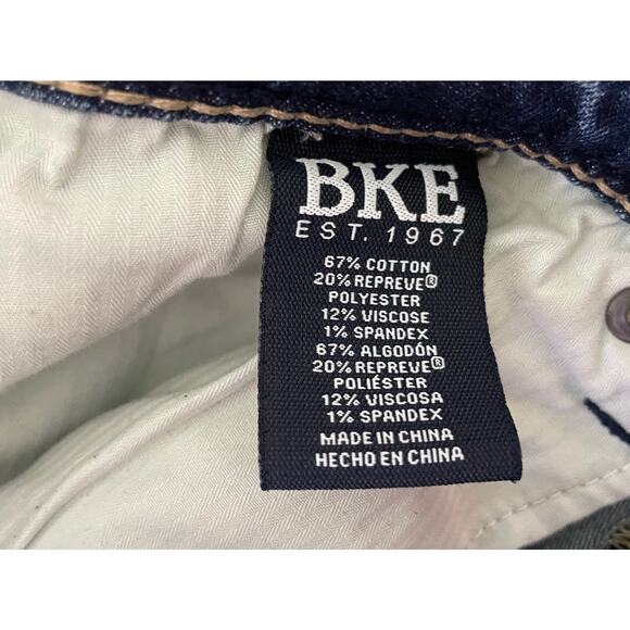 BKE Jeans Men 30 Blue Aiden Buckle Washed Out Faded Thrashed Denim Pants Whisker - Picture 12 of 12